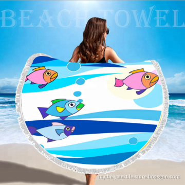 Spot Customizable Microfiber Thick Round Beach Towel 150 150cm Wholesale